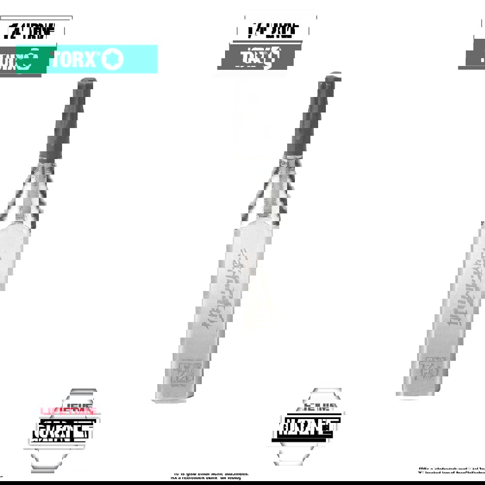 Hand Hex & Torx Bit Sockets; Socket Type: Torx Bit ; Drive Size (Fractional Inch): 1/4 ; Torx Size: T25 ; Bit Length (mm): 8.47 ; Bit Length (Decimal Inch): 0.3333 ; Insulated: No